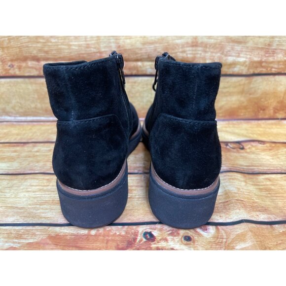 Clarks Sharon Hop Wedge Heel Black Suede Ankle Boot Womens 7.5 M / 38 (L7d) - Picture 9 of 10